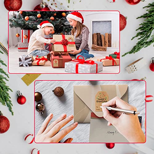 Christmas Gift Tags Stickers, 120 Pcs Self Adhesive Christmas Name Tags Stickers, Kraft Xmas To From Stickers, Christmas Presents Labels For Boxes Bags Envelopes Package Holiday Decoration, 2 X 3 Inch #TOP6