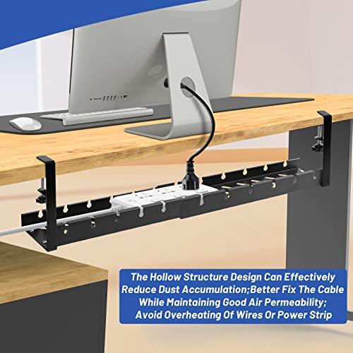 Extendable Metal Desk Cable Tray Basket-2 Sets,No Drilling Under Desk Cable Management Tray, Retractable Cord Organizer For Desk, Wire Management Tray Under Desk Cable Organizer For Home Office #TOP3