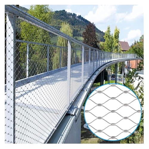 Filet flexible en acier inoxydable résistant avec maille tissée antichute de 5 cm