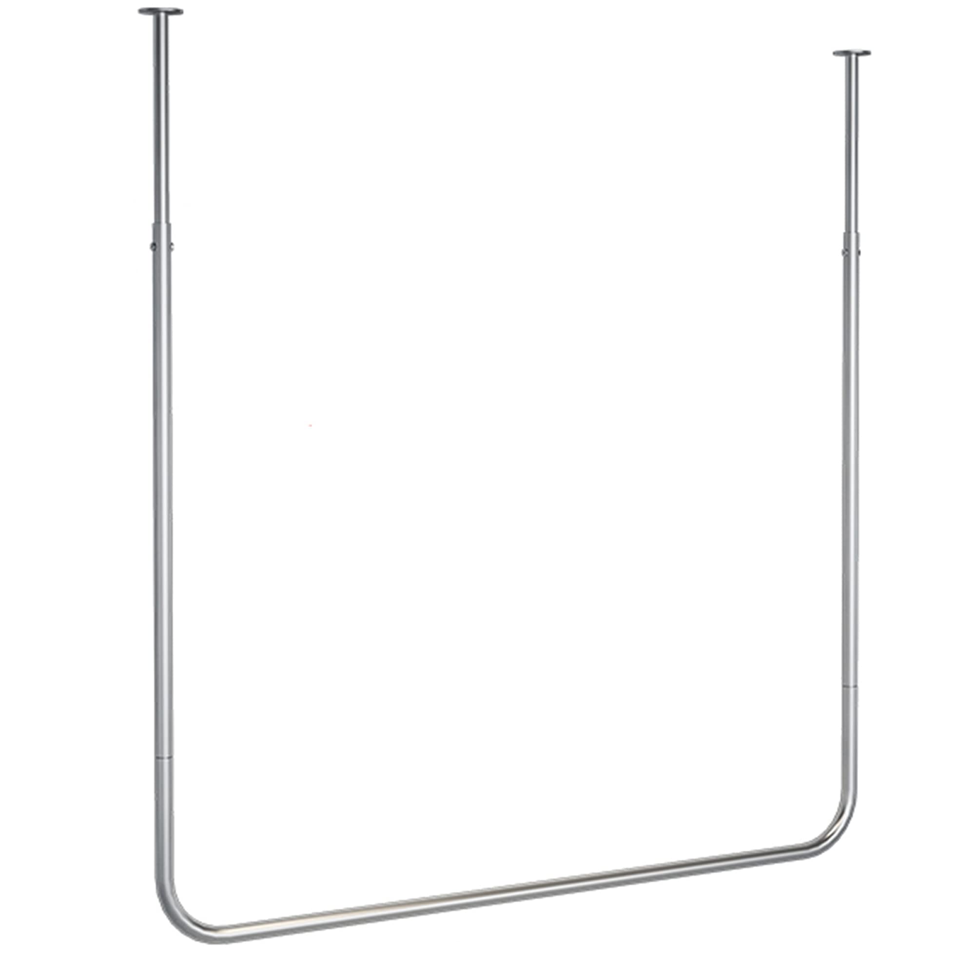 JKJZSALJ Ceiling Clothes Rail,Heavy Duty Wall Clothes Rods Decor Hanging Rack,100-160Cm Adjustable Height Metal Telesstorage Racks/Silver/120Cm,Silver,120Cm