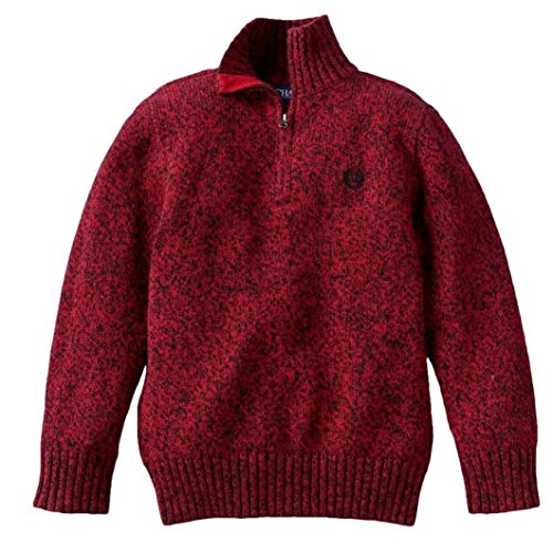 Chaps Little Boys' Quarter-Zip Mockneck Sweater, Red Twist
