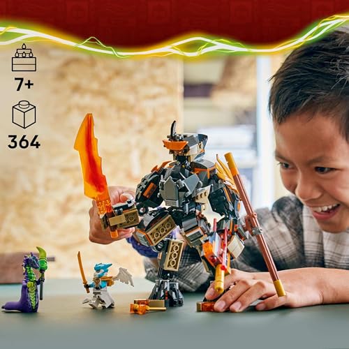Image of LEGO NINJAGO Cole's Mission Mech & Dragon Zane - Ninja Toys - Playset with 3 Minifigures - 71854