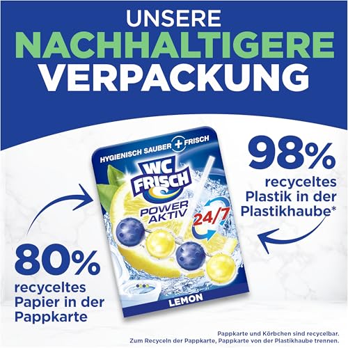 WC Frisch Kraft Aktiv Duftspüler Lemon (10er Pack), WC Reiniger sorgt für Reinigung bei jeder Spülung, Duftsteine für langanhaltend frischen WC Duft 3