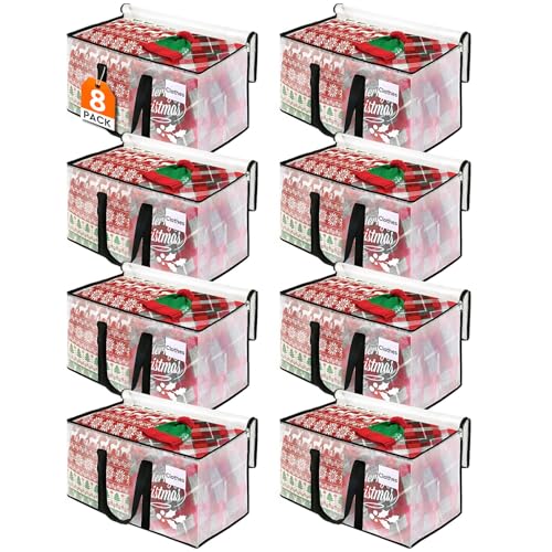 BlissTotes Moving Bags, 93L 8-Pack Storage Bags, Moving Box Heavy Duty Extra Large, Moving Totes with Zipper, Reinforced Handles & Tag Pocket, Boxes for Packaging Moving