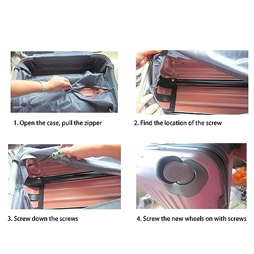 2PCS Suitcase Universal Whee, Silent Row Replacement Luggage Caster with Large Multi Holes, Suitcase Wheel Set for Repair and Replacement4