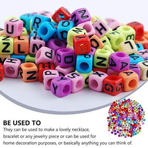 Toyvian 800 Unidades de Contas AcrÃ­licas de Letras Em Forma de Cubo Contas de Alfabeto Abc Contas d