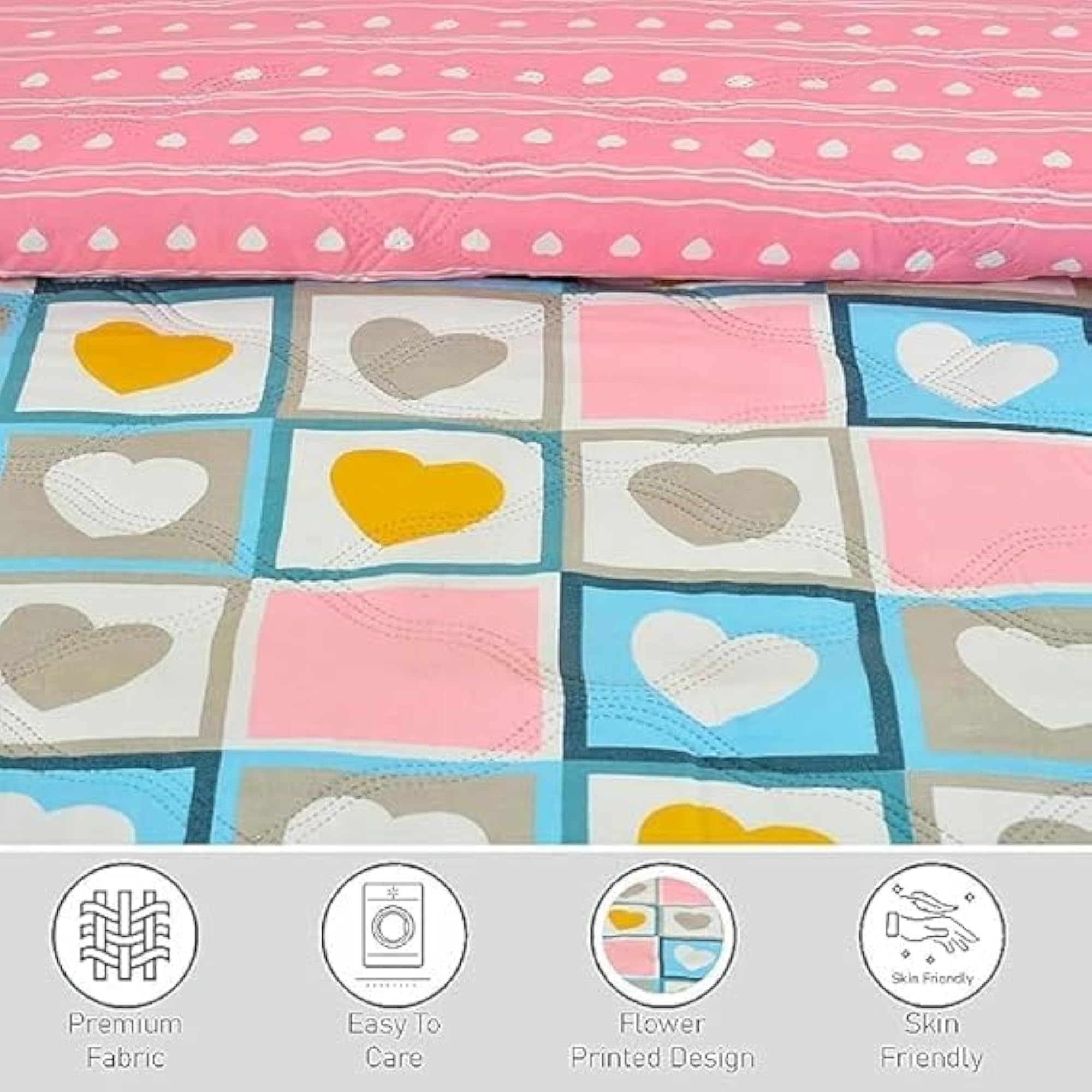 100% Cambric Cotton Single Bed Dohar, Ultra Soft Reversible Blanket