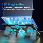 DEPGI Laptop Cooling Pad, Laptop Cooler Stand with 5.5" Movable Fan Easy to Clean, 10 RGB Light Modes, Auto Temp Sensor & 3-Speed Manual Control, Ultra Quiet ≤40dB for 14–17.3 Inch Laptops - Image 2