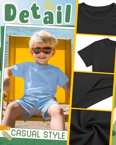 Image of Oakgarden 3 Pack Toddler Boys Crewneck T Shirts | 18M-5T, Short Sleeve Solid Tees, Soft Basic Tops, Baby Summer Clothes, Daycare, Preschool, Playdates, Daily Wear