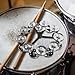 Kisangel Double Row Stainless Steel Cymbal Tambourine Drum Set Accessory with Nine Silver-colored Jingles for Hi-hat Percussion and Drum Players