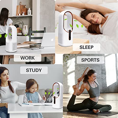 Sismel Desk Fan, Small Quiet Bladeless Fan 11.8 Inch Usb Table Fan, Portable Rechargeable Battery Operated Fan With Touch Control 3 Cooling Speeds, Personal Desktop Fan For Bedroom Office Home #TOP6