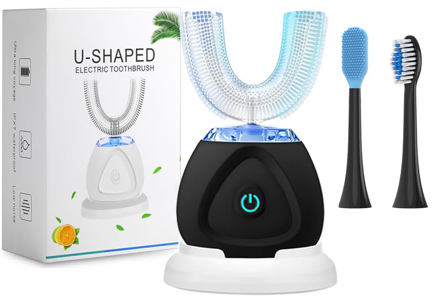 EITVLAGE 360 Ultrasonic Toothbrush, Automatic Toothbrushes Auto Sonic Tooth Brush, Teeth whitening Brush with Timer & Wireless Charging 360° Ultrasonic Electric Toothbrush for Adult