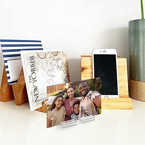 Bercoor 20 Pieces Clear Acrylic Stands Clear Place Card Holders Table Number Stands Clear Card Display Stand For Table Wedding Photos Office Menu Meeting (1.2 X 1 X 0.3 Inches) #TOP6