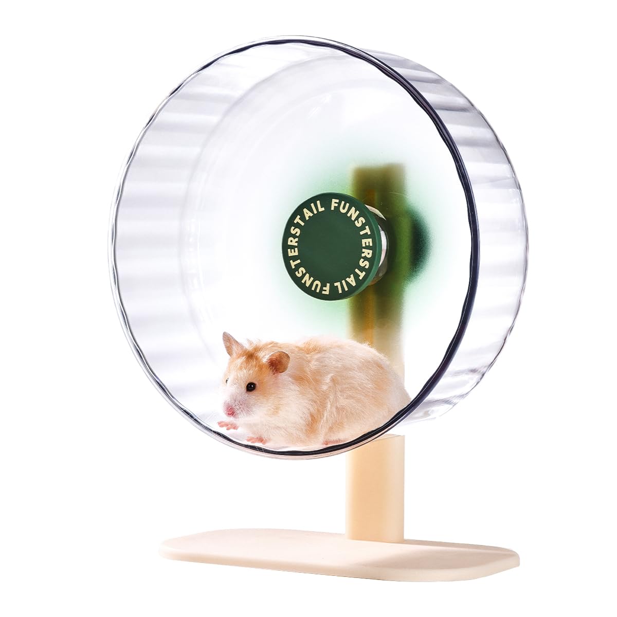 Funsters Tail Super Silent Hamster Wheel 26cm (10.2 Inch), Magnetic Large Rat Wheel for Chinchilla, Gerbil, Guinea Pig, Cat, Mouse, Sugar Glider and Dwarf, Syrian Hamster Accessories (Avocado Green)