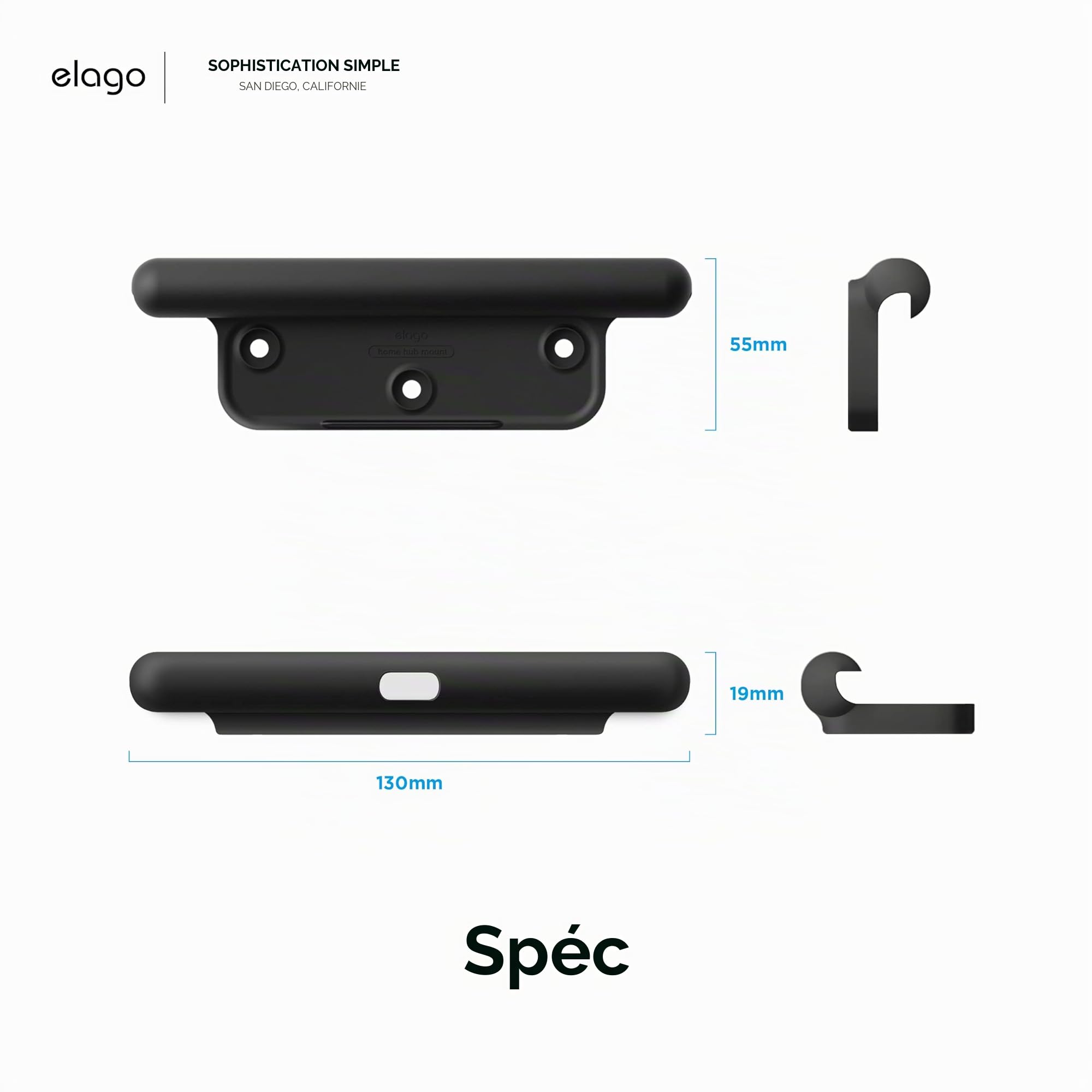 elago Support de Tablette Home Hub [Silicone Non-Toxique] [Gestion de Câble Incluse] [Installation Facile] Compatible avec iPad Air et iPad Pro - Noir
