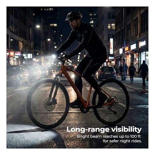 Image of Lifelong 2-in-1 Rechargeable Cycle Light with Horn & Rear Taillight | LED Front Cycle Light & Rear Bike Taillight Combo | USB Rechargeable Cycle Lights for Bicycle, Electric Bike