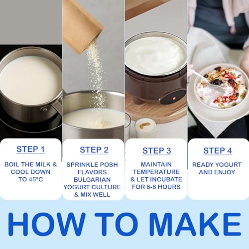 Image of Alla's Posh Flavors Bulgarian Yogurt Starter Culture | Plain | Gluten-Free | Foil Sachets | Non-GMO | 100% Vegetarian | Make Natural Probiotic Yogurt at Home
