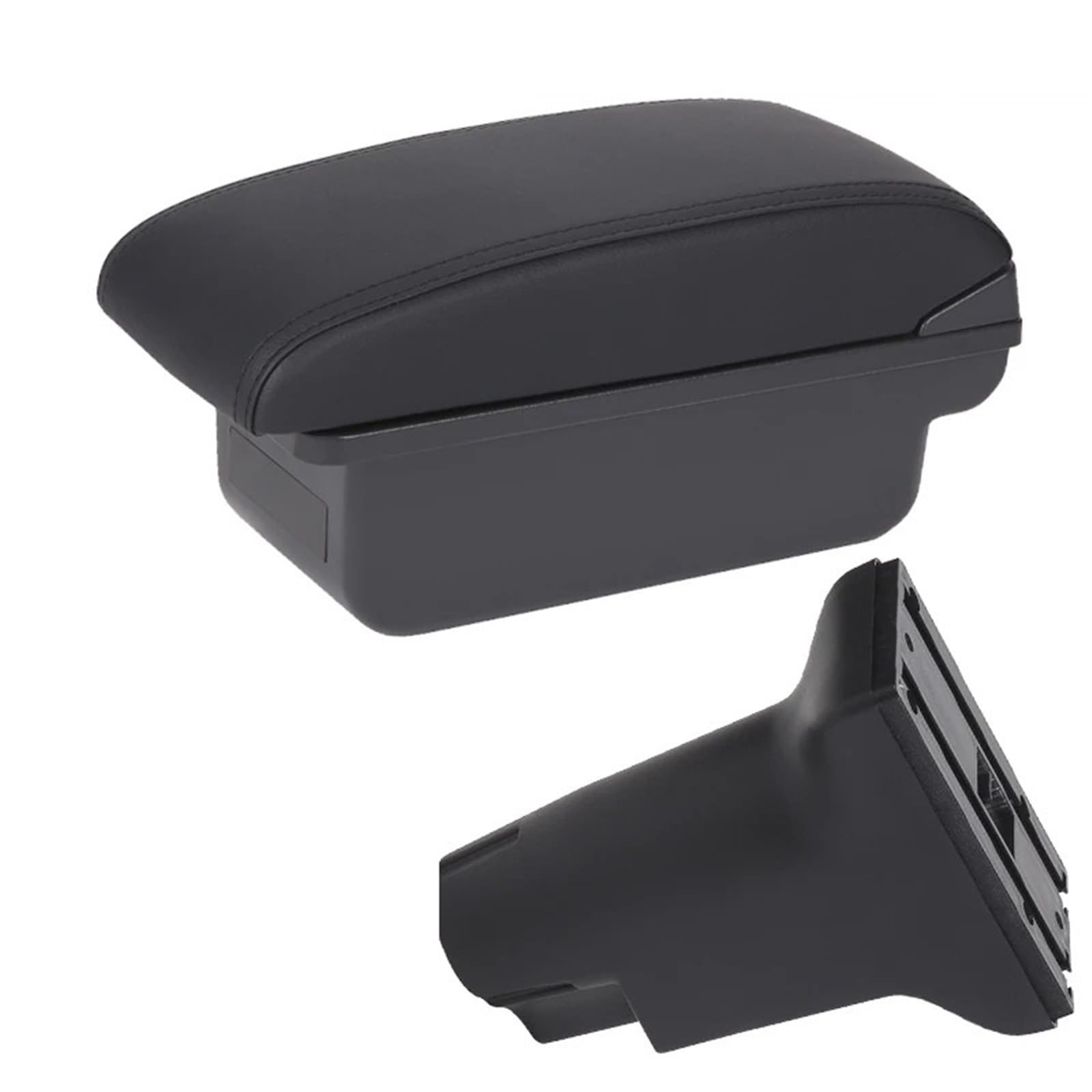 AWGNTQQ Car Armrests For Fiat 500 2012-2025 Car Armrest Storage Box Dedicated Retrofit Parts Interior Accessories(C2 black line No USB)