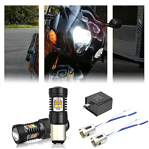 GSOWO 2 PCS LED Front Turn Signal Lights for 1999-2018 Suzuki Hayabusa, [Enhanced Visibility] 16 PCS of 3030 LED Diodes, Suzuki Front Turn Signal Lamp Accessories