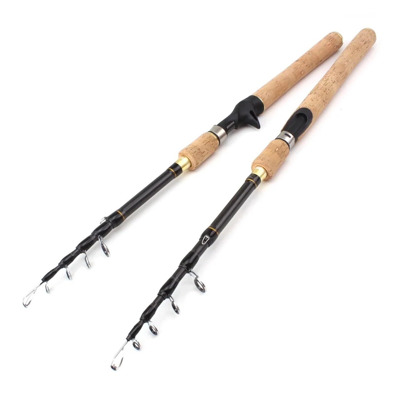 CYMMIYT Offshore Rods 1.8m 2.1m .4m .7m Spinning Fishing Rod M Power Hard Telescopic Carbon Fiber Travel Pole Wooden Handle(Spinning Rod,2.7 m)