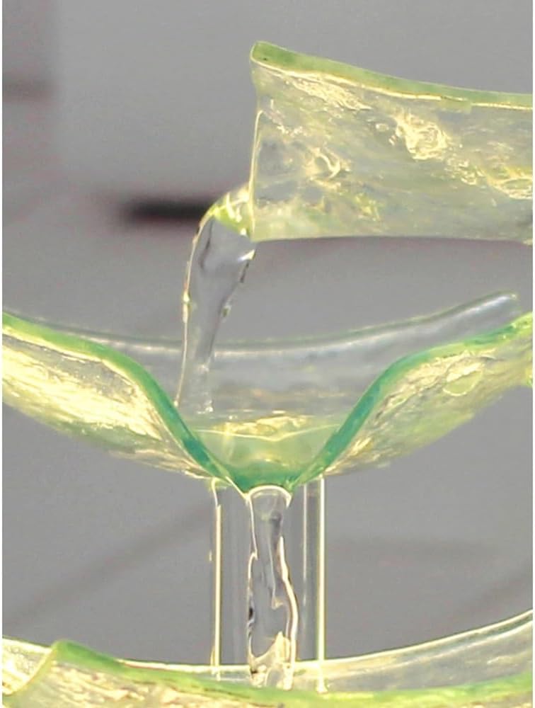 デスクトップ噴水 クリエイティブフローファウンテン屋内循環滝装飾、LEDライトリング付き、家庭やオフィス用