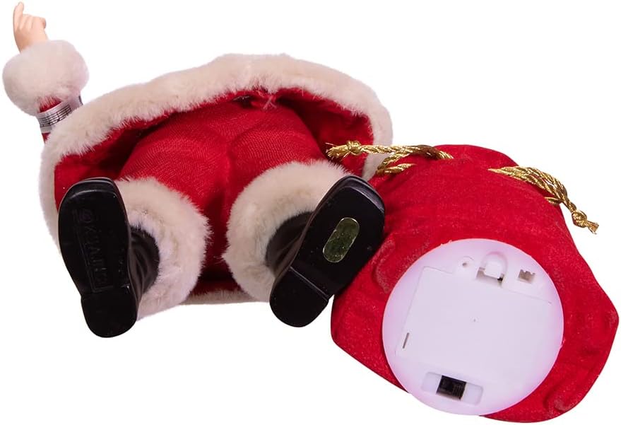 Kurt Adler 10.5-Inch Battery-Operated Fabriche Musical Karaoke Santa