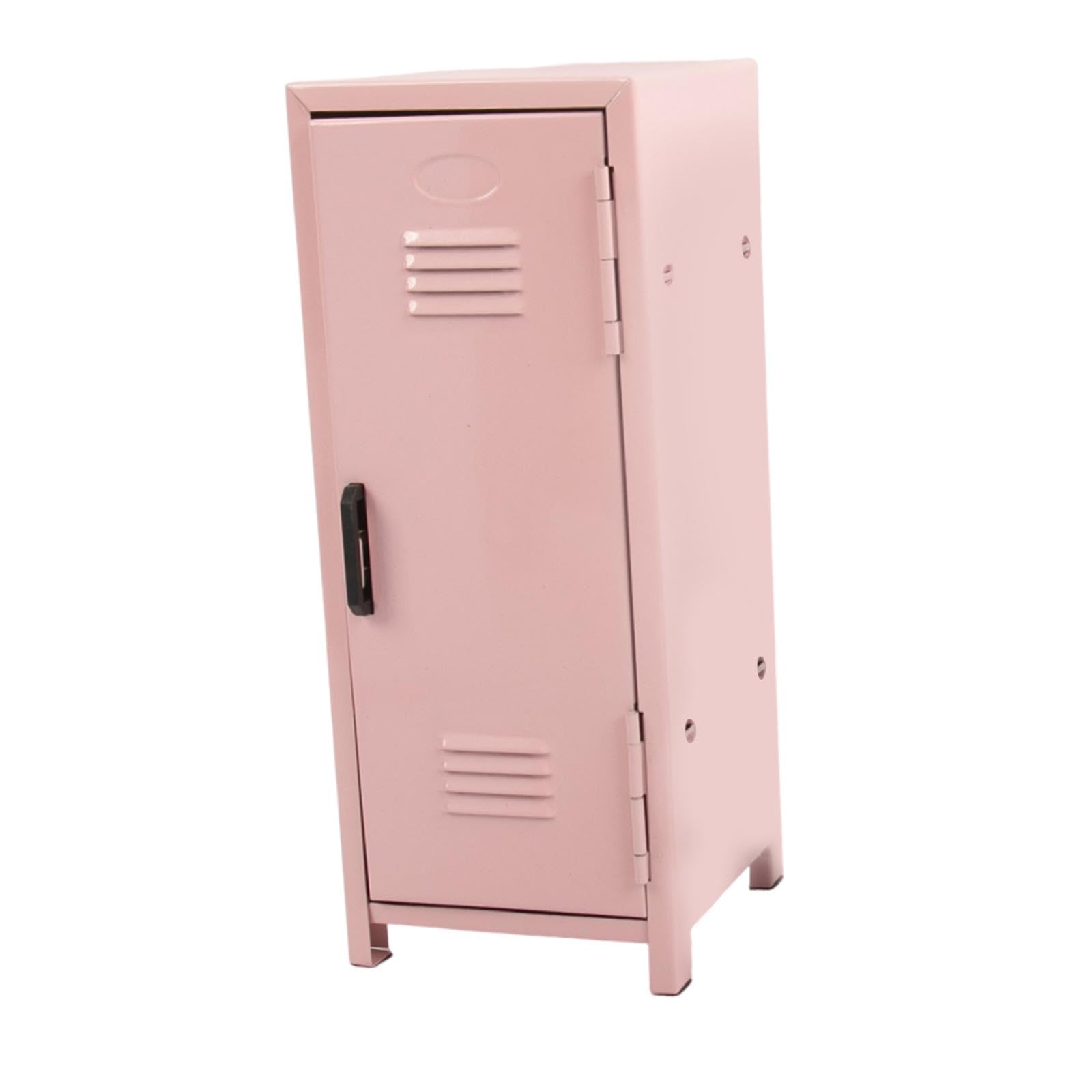 Kleiner Schreibtisch-Schließfach, Schreibtischschrank, dekorative Miniatur-Box, Schreibtisch-Aufbewahrungs-Organizer für Karten, Schlüssel, Puppen, Rosa