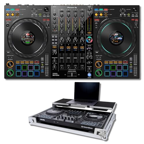 Pioneer DDJ-FLX10 4-Deck DJ Controller Bundle with Headliner HL10010 Classic Dual-Tone Flight Case...