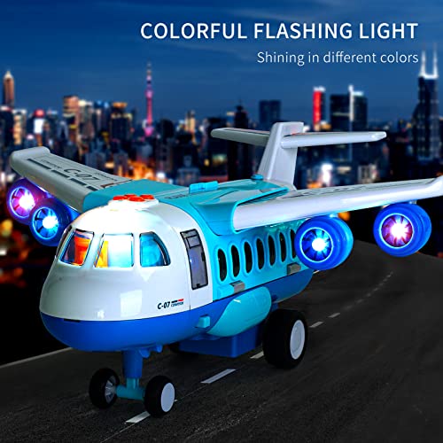 Bennol Spray Airplane Toys For Boys, Large Transport Cargo Airplane With 6 Construction Vehicle 10 Road Signs 1 Play Mat, Plane Toy With Lights Sounds, For Boys Age 3 4 5 6 #TOP2