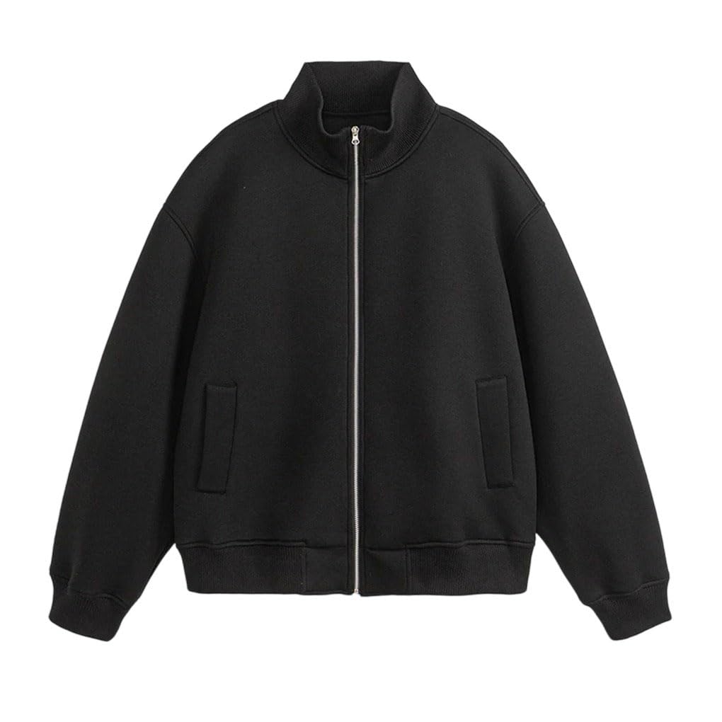 Prosty solidny zamek błyskawiczny mężczyźni trenerzy retro odzież wierzchnia unisex kobiety styl chłopaka oversize płaszcz wysoka odzież uliczna