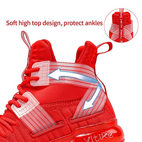 Image of VITUOFLY Kids Basketball Shoes Boys Sneakers Girls Mid-top Sports Shoes | Ankle protection, Non-slip TPR outsole, Cushioned shock-absorbing EVA midsole, Indoor outdoor sports for little & big kids