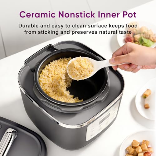 Image of Carori 8-in-1 Electric Pressure Cooker, Compact 3 QT All-in-1 Multi-Cooker with Ceramic Pot, Saute, Slow Cook, Rice, Stew, Delay Start, Keep Warm & Safe Vent, Gray