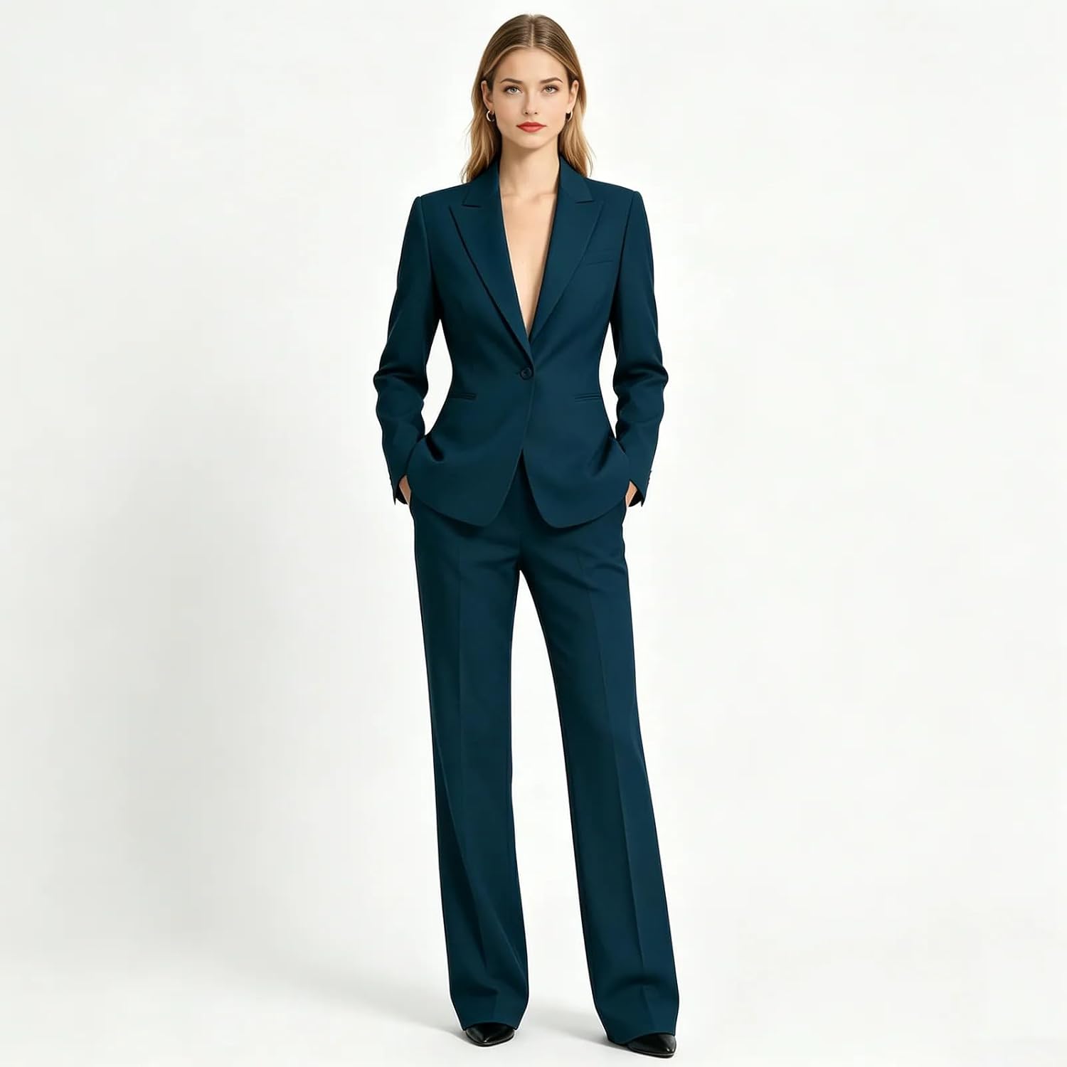 2 Pieces Pants Suits for Women Dressy Business Womens Suits Casual Womens Pant Suit Peaked Lapel Pantsuits for Women