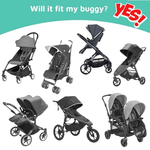 SnoozeShade Plus Extra Pram and Stroller Sun Shade Cover Blocks 99% UV UPF50+ Baby Sleep Aid and Breathable Blackout Canopy for Pushchairs Buggies and Travel Strollers - Image 4