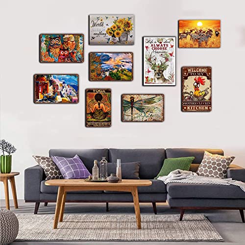 Thankful & Blessed Rose Metal Tin Sign Floral Vintage Tin Sign Wall Hanging Decoration Holiday Birthday Valentine's Christmas Wall & Tabletop Decor Plaque Sign Home Porch Decorations Cf-04 5.5X8 Inch #TOP3