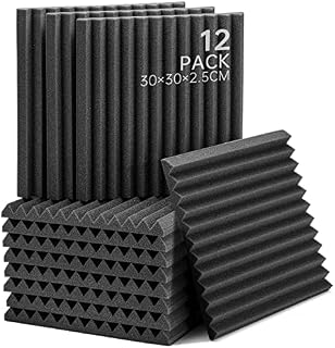 Soundsbay 12 sztuk Pianka akustyczna 30 x 30 x 2,5 cm Panele akustyczne do podcastów, studiów nagraniowych, biur