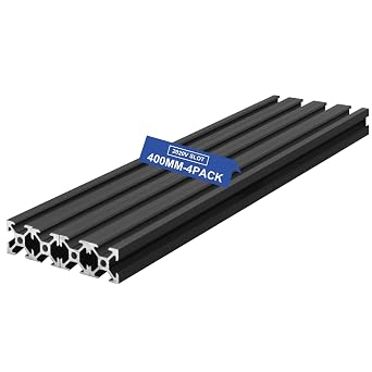 2020 V Slot Aluminum Extrusion Profile 400mm Black 4Pcs
