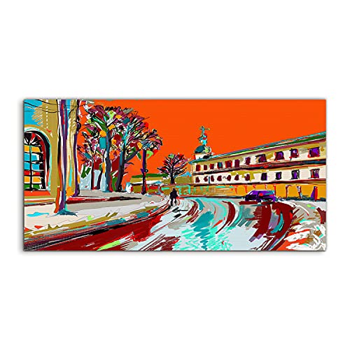 Tableau en verre trempé 100x50cm anti-poussière paysage hiver
