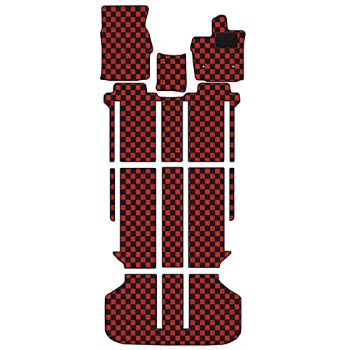 Aviles アルファード ヴェルファイア 20系 フロアマット【16色から選択】(形状2 前期7人CSスライドOT手動,12:BIGチェック × レッド)