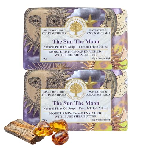 Image of Wavetree & London The Sun The Moon Soap Bars, 7 Oz Triple Milled Fancy Soap