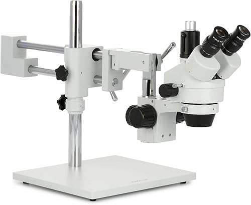 Miniatura 28 de AmScope SM-4TZ-80S Microscopio de zoom estéreo trinocular profesional, ocular WH10x, aumento de 3.5X-90X, objetivo de zoom 0.7X-4.5X, anillo de luz