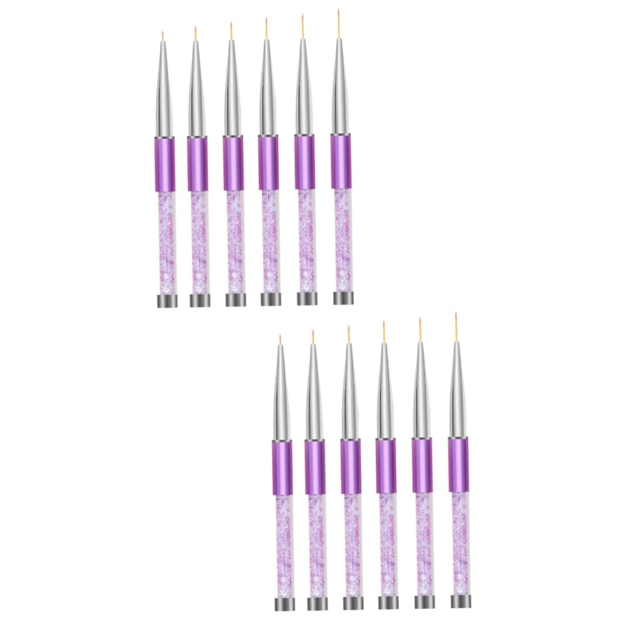 FRCOLOR 12pezzi Pennelli Per Nail Art Con Doppia Testa Strumenti Professionali Per Manicure Per Decorazioni Unghie e Linee Dettagliate Facili Da Usare e Leggeri Per Creazioni Artistiche