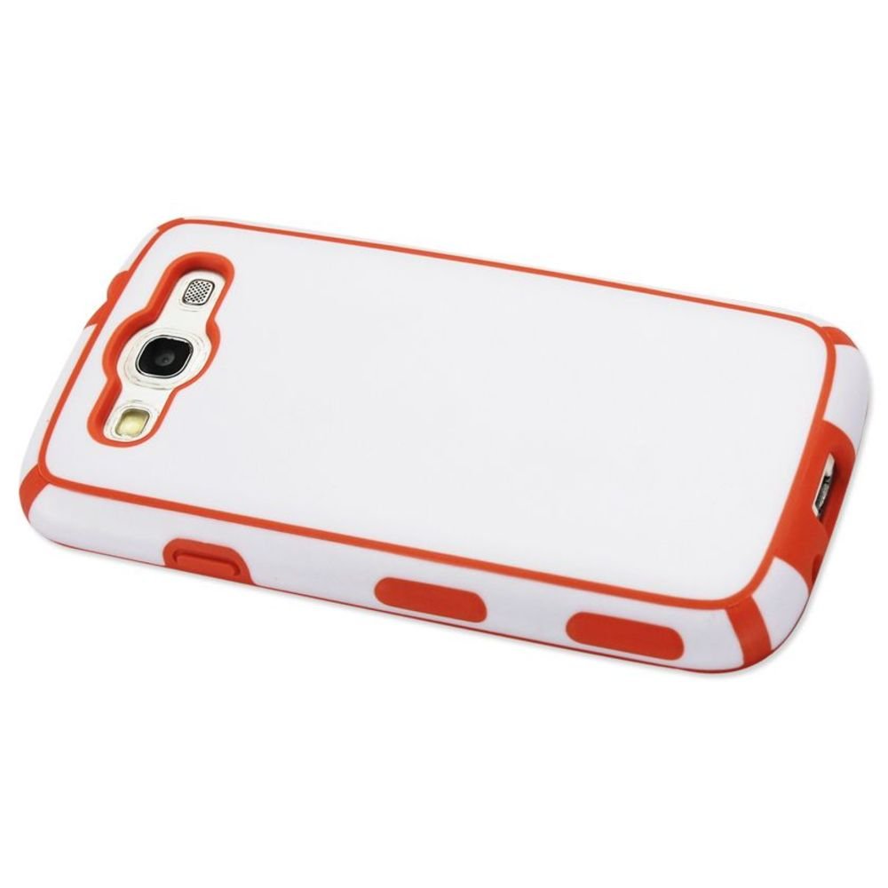 Reiko PP06-SAMI9300WHORG Portable (Light) Protector Cover PC/TPU for Samsung Galaxy S3 - Retail Packaging - White/Orange