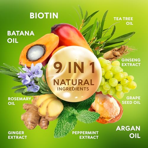 Batana Oil Shampoo for Hair Growth - Routine Shampoo for Thinning Hair for Women & Men - 9-in-1 Natural Hair Loss Shampoo with Biotin, Rosemary Oil - Thickening Hair Treatment & Regrowth - Image 7