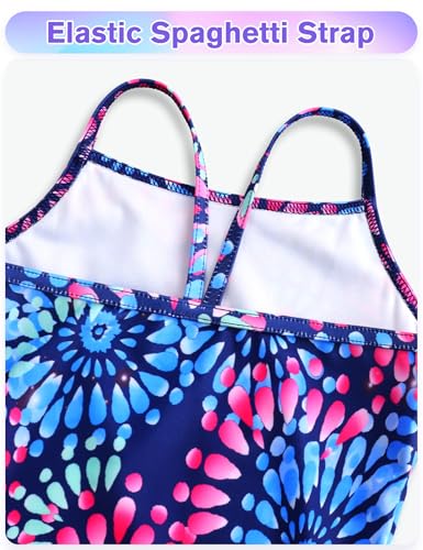 Image of Girls Swimsuit 3 Piece Sleeveless Bathing Suit Sets with Skirt Swimwear Rash Guard for Kids Beach UPF 50+ Sun Protection