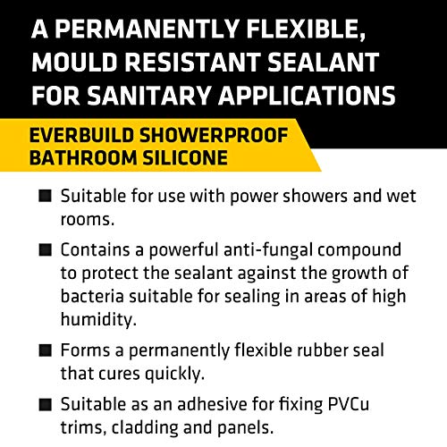 Mastic joint etanche Everbuild SHOWTR C3 transparent pour sanitaire