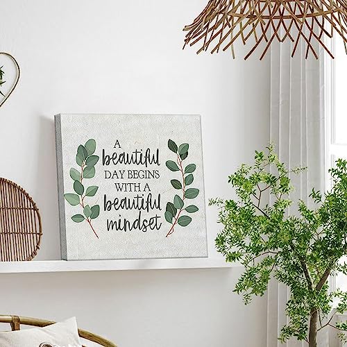 Framed-Inspirational-Wall-Art-Minimalist-Eucalyptus-Wall-Decor-Motivational-Positive-Quotes-Canvas-Posters-Prints-Green-Botanical-Pictures-for-Office-Living-Room-Bedroom-Decoration-12x12