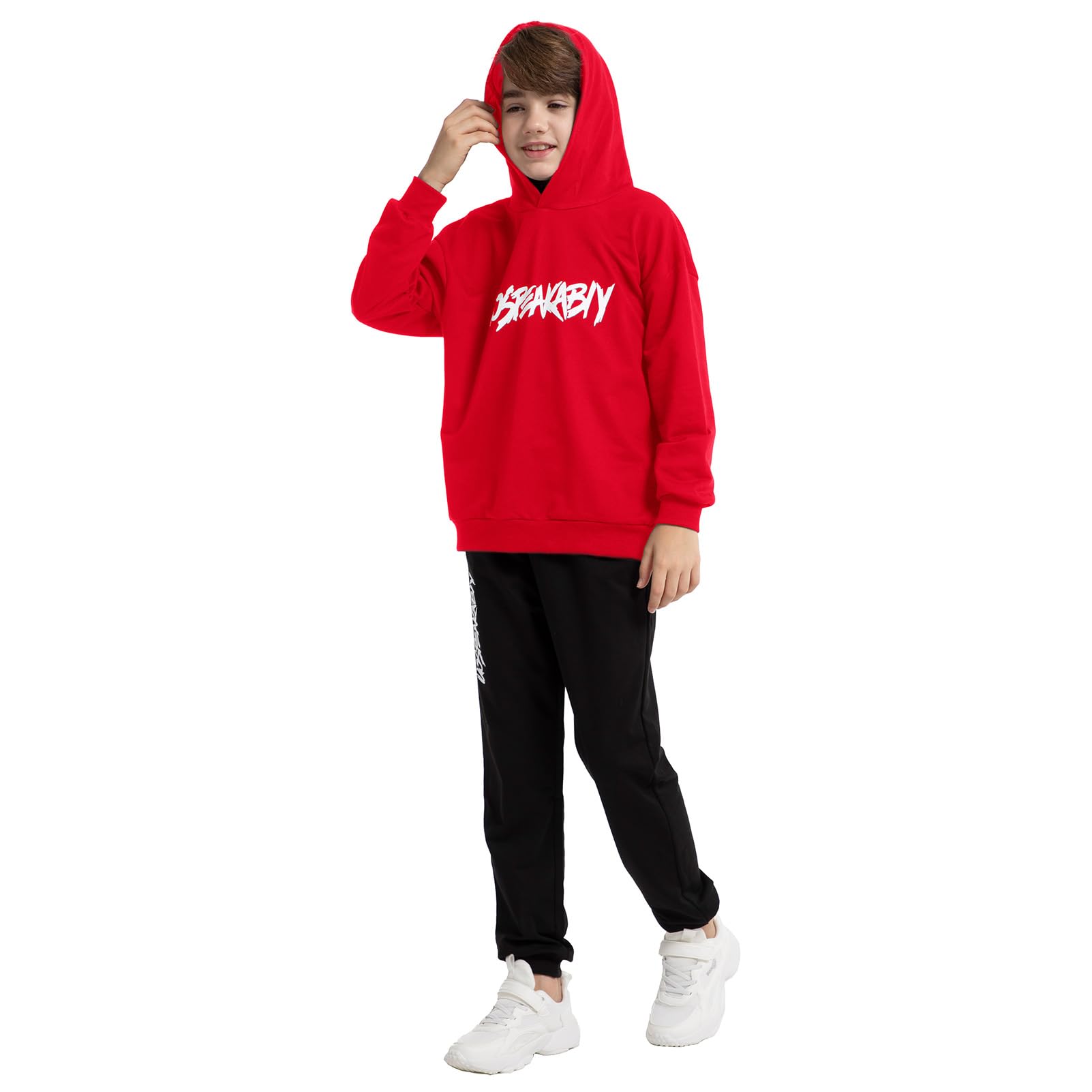 amropi Chándal Niños 2 Piezas Set Sudadera con Capucha y Pantalones Deportivo Jogging Conjunto Ropa 2-15 años - 5