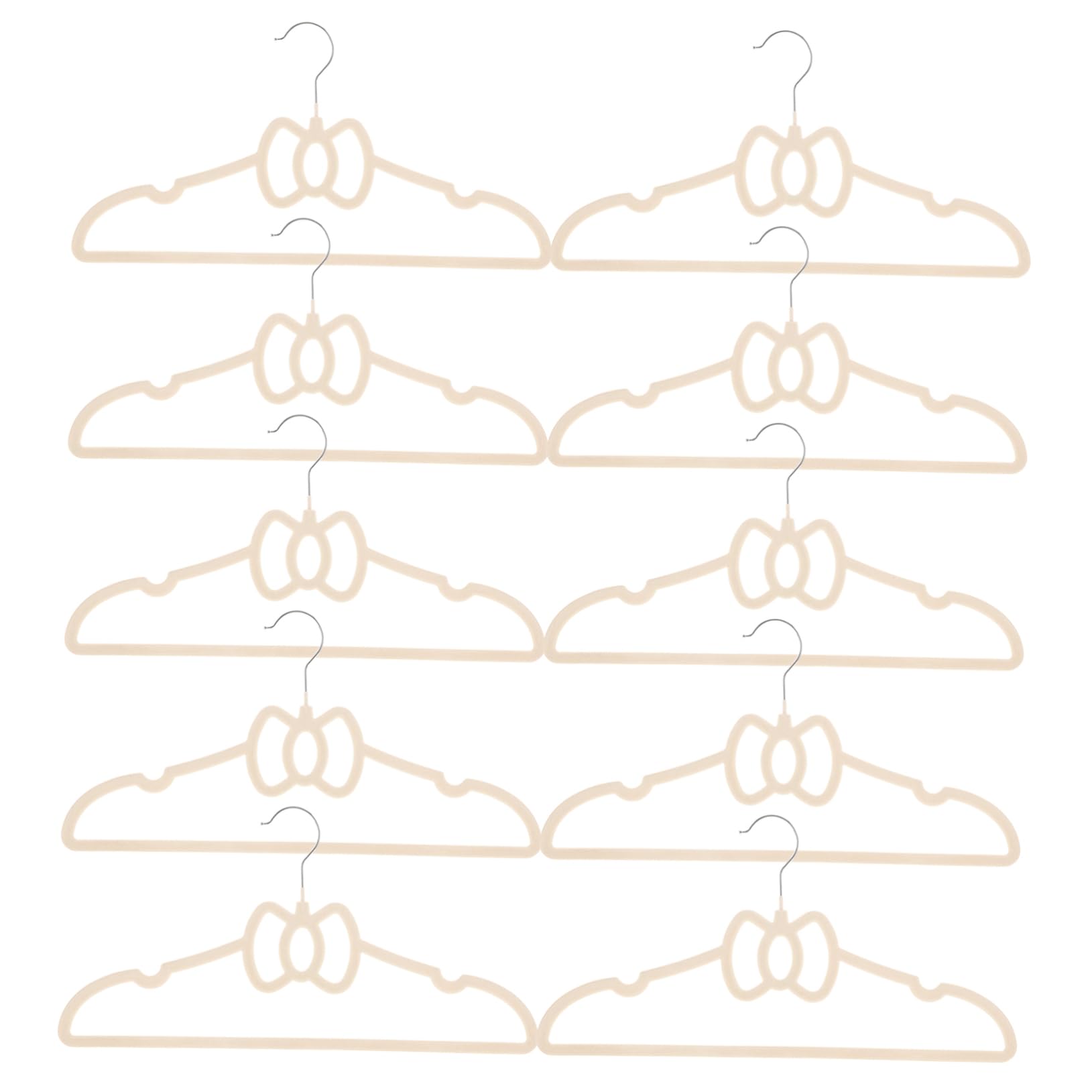 Cabilock 10pcs Bowknot Flocking Hangers Heavy Duty Non Slip Clothes Hangers for Space Saving and Organizing Versatile for Shirts Coats and More