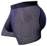 ButtboosteLLC.com Boxers Men's Padded Enhancing Breathable Mesh Underwear BLB Navy Blue Large